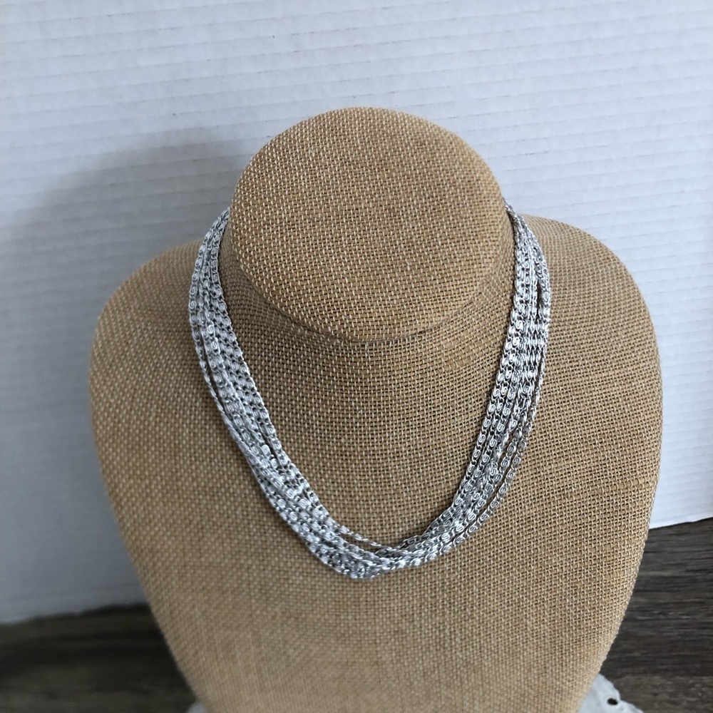 Vtg Sarah Coventry Paperclip Eight Strand Necklace